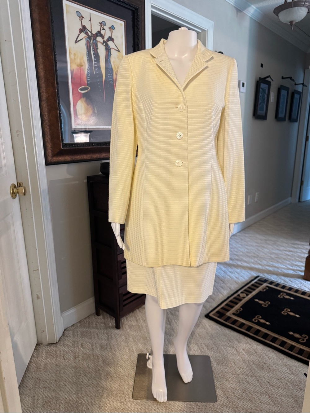 Tailored Cream Ribbed Button Blazer Jacket